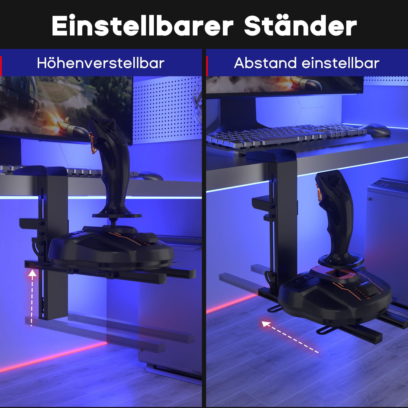 DIWANGUS Hotas Joystick Halterung für Logitech X56, X52, X52 Pro, Flugsimulator Steuerungshalterung für Thrustmaster T Flight HOTAS/T.16000M/TCA, Hotas Tischhalterung für das Flugsim-Spiel