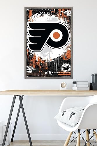 Vista 26 de Trends International NHL Philadelphia Flyers - Póster de pared Maximalist Logo 23, 14.72 x 22.37 pulgadas, versión enmarcada en bronce Versión