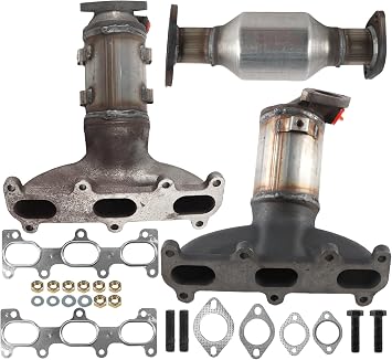 Left & Right Catalytic Converter Compatible with Kia Optima 2006-2010, Compatible with Rondo 2007-2009, Compatible with Hyundai Santa Fe 2007-2009, 2.7L High Performance EPA Compliant