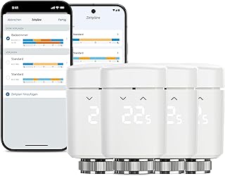 EVE Thermo (Matter) Lot de 4, vannes thermostatiques intelligentes, contrôle Automatique de la température, Alexa, Apple Home, Samsung SmartThings, Google Home, nécessite Thread Border Router