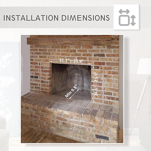 Miniatura 10 de LegendFlame Carl 28 pulgadas con kit de molduras, inserto de chimenea eléctrica, calentador de chimenea 7501500 W, sonido crepitante de fuego,
