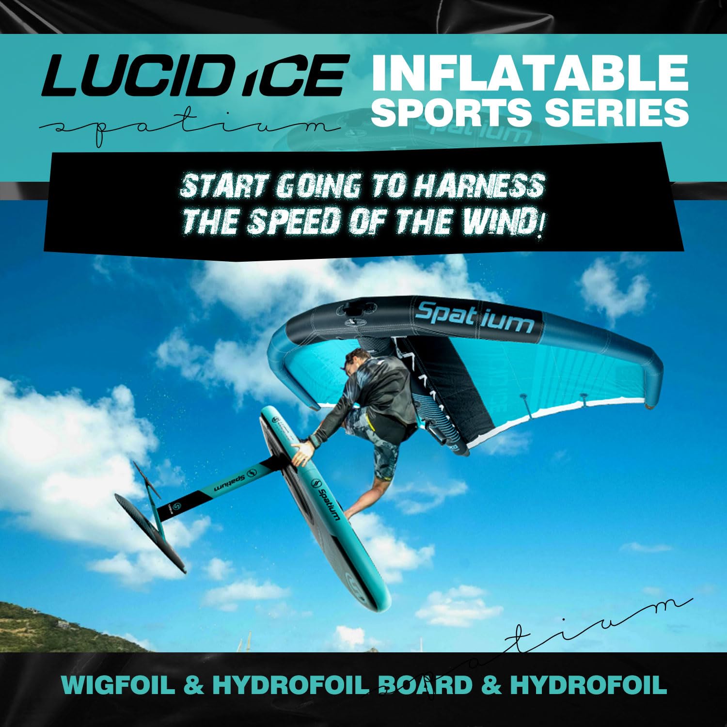 Spatium Tavola da surf gonfiabile, idrofoil gonfiabile, ala gonfiabile, ala da surf gonfiabile, Foil Wing Kite Wind Wingfoil con idrofoil