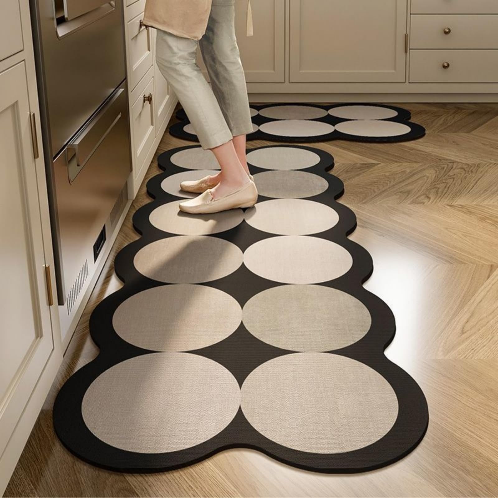 Tapis cuisine 40x60 40x120 beige gris mode lavables en cuir lot devant évier