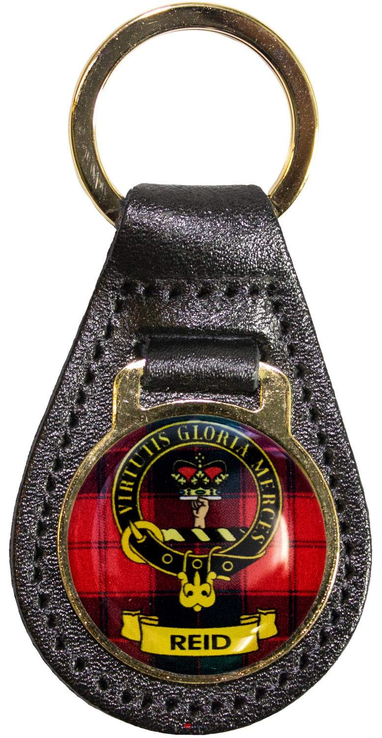 I Luv Ltd Reid Leather Key Fob Scottish Clan Crest Scottish Made