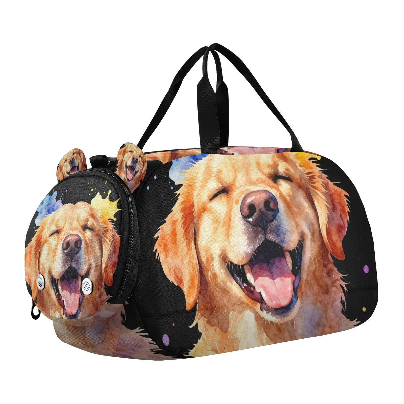 Bolsa de gran capacidad infantil con diseño de perro de acuarela 8