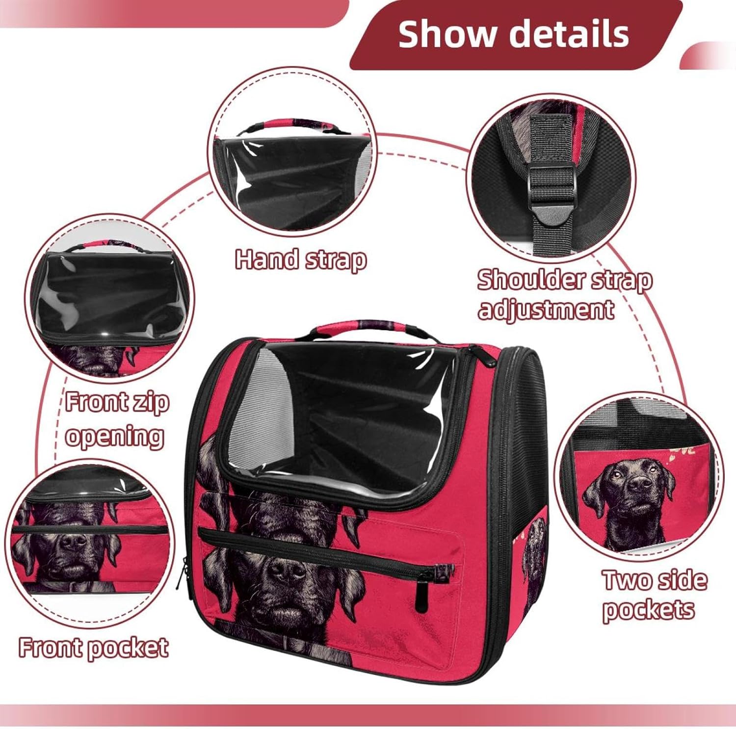 Love Dog (6) Pet Carrier Airline Approved Soft Sided Portable Cozy Travel Pet Bag, Car Seat Safe Carrier for Cats and Dogs