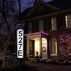 Lighted House Numbers for Outside, Solar Address Sign, Waterproof Solar Powered Street Signs Lighted Address Numbers for Yard Street Garden Outdoor Home (Height 35 Inches)