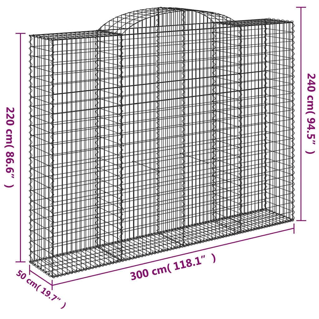 Pared de gavión estable con arco alto de hierro galvanizado como protección visual y barrera de jardín insonorizante para aplicaciones decorativas en exteriores 4 unidades