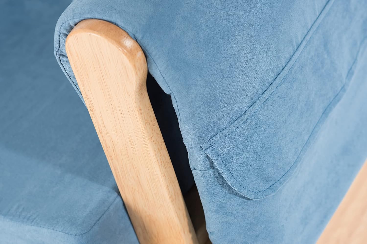 Foundations SafeRocker Glider Rocker Cushion Replacement Set, Durable Microfiber, Storage Pockets to Hold Baby Necessities, Can be Removed and Laundered (Blue)