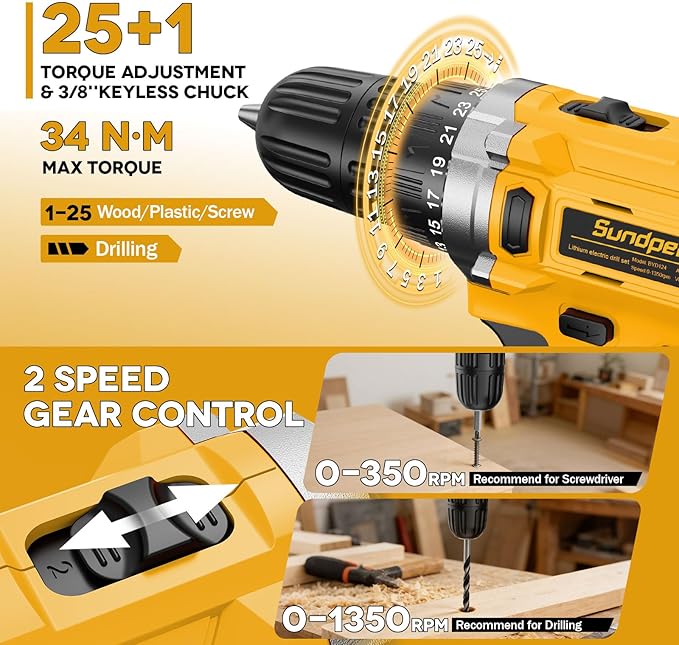 Kit de Herramientas Sundpey 267 Piezas con Taladro Inalámbrico 21V miniatura 4