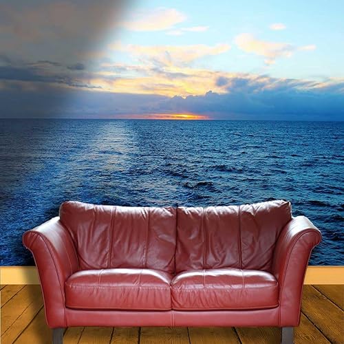 Miniatura 3 de Papel tapiz extraíble para dormitorio, diseño de playa costa extraíble, diseño decorativo, paisaje marino, sala de estar, protege la superficie (W)