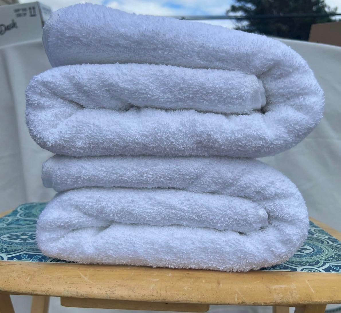 Bath Towels Soft Absorbent & Quick-Drying Towels for Bathroom, Gym, Spa & Hotel Use (Brilliant White, Bath Towels) Set of 2 (28x54 inches) Cotton White