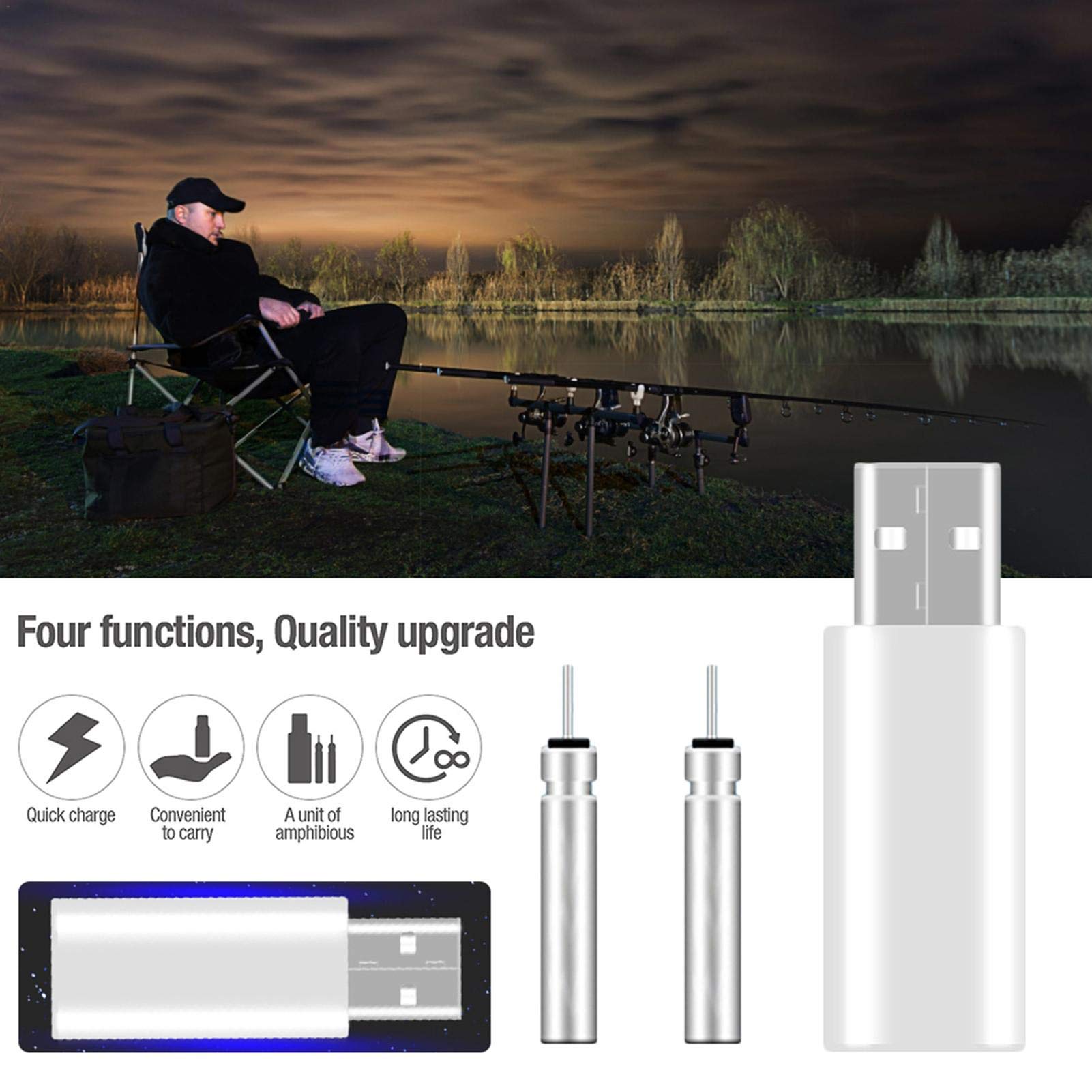 Batterie Rechargeable Pour Flotteur De Pêche – Chargeur USB Inclus, Compatible CR425, étanche Et Ignifuge, Idéale Pour La Pêche De Nuit