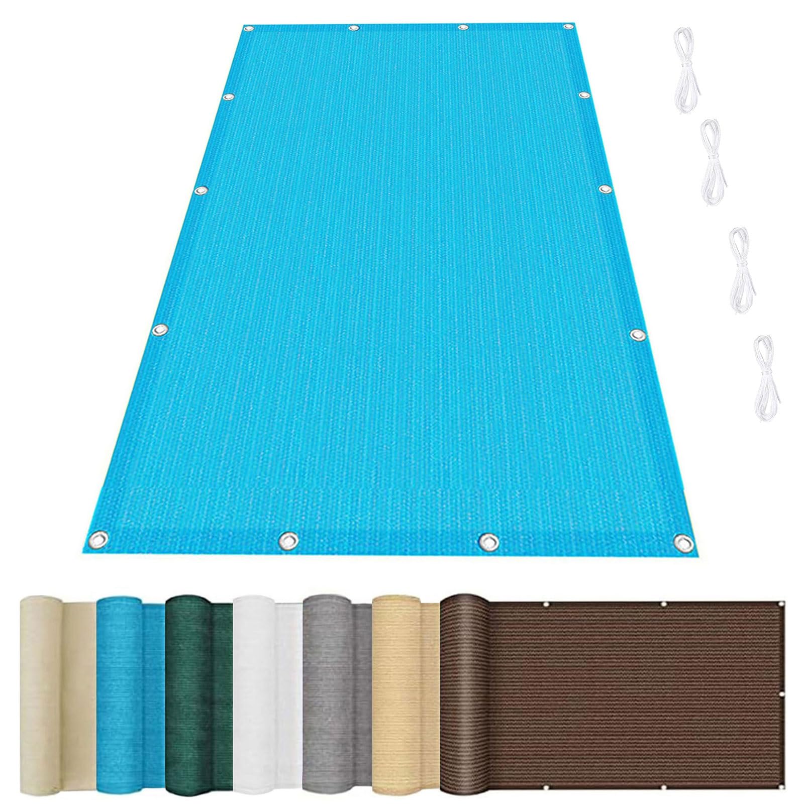 Protection des rayons UV en terrasse avec la toile ombrage filet brise vue bleu