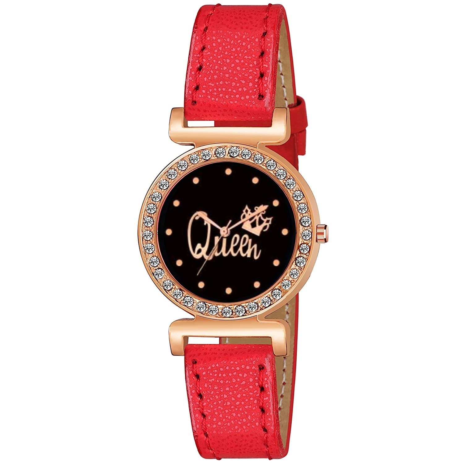 KIARVI GALLERY Analogue Queen Dial Unique Designer Leather Strap Watches for Girls and Womens(Pack of 2) (Red) (B09SQ988D1) Amazon Price History, Amazon Price Tracker