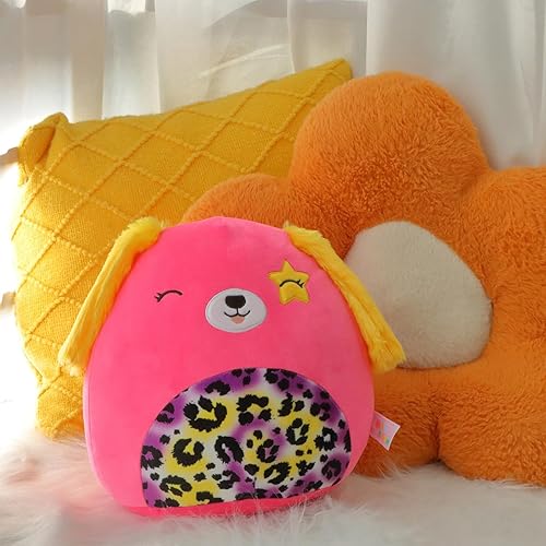 Miniatura 6 de Mushymallow Almohada de peluche de perro rosa intenso de 12 pulgadas, suave animal de peluche, regalo de cumpleaños, Navidad, festival, para niños