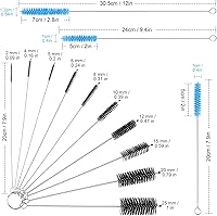 Vista 2 de Cepillos de limpieza reutilizables para pajillas, tubo de ensayo de botellas, cepillo largo de limpieza para pajilla, herramienta de lavado