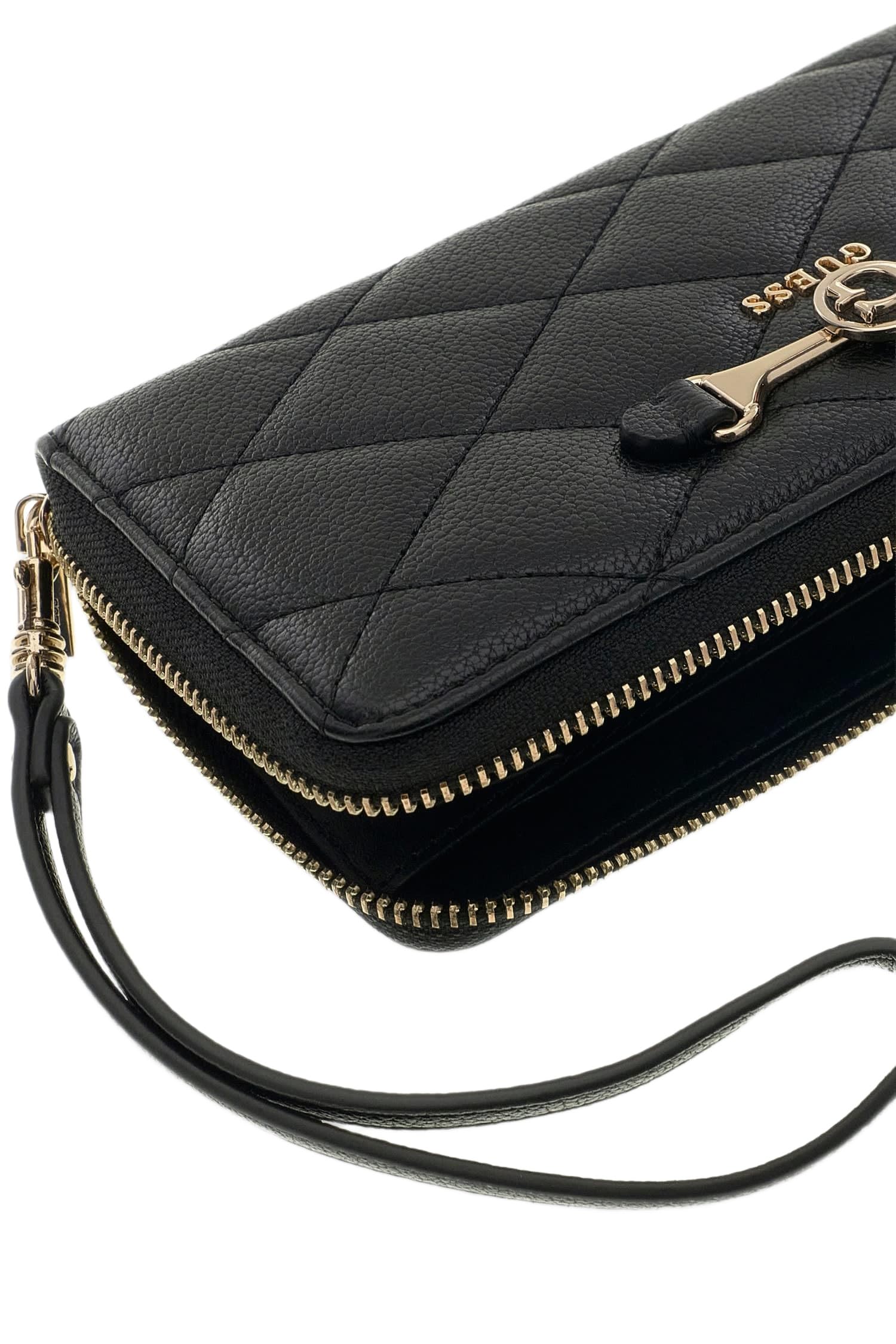 GUESS Monedero Frances SLG Large Zip Around Wallet Black Negro