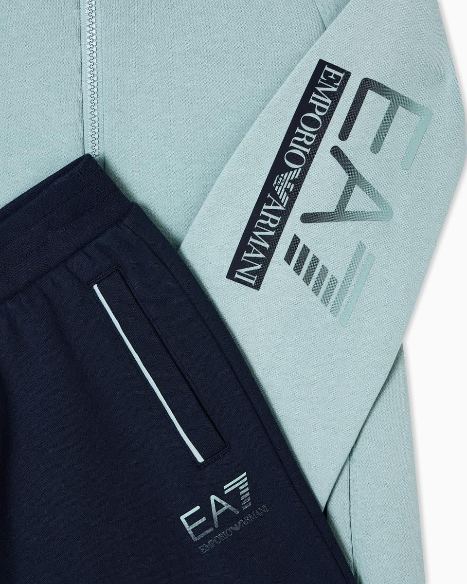 Emporio Armani EA7 Tuta Invernale Visibility Boy in misto cotone felpato organico ASV per bambini e ragazzi, 7B000178