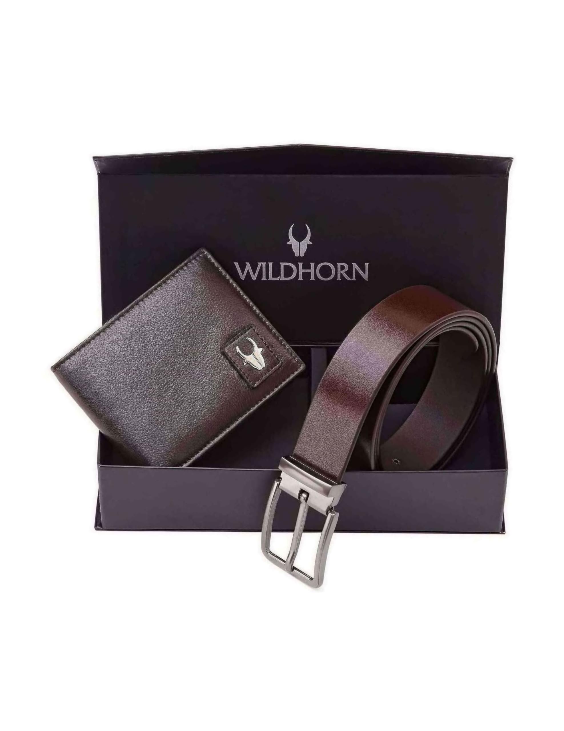 WildHorn Gift Hamper For Men I Rfid Protected Leather Wallet & Belt Combo Gift Set I Gift For Friend, Boyfriend,Husband,Father, Son Etc, Brown