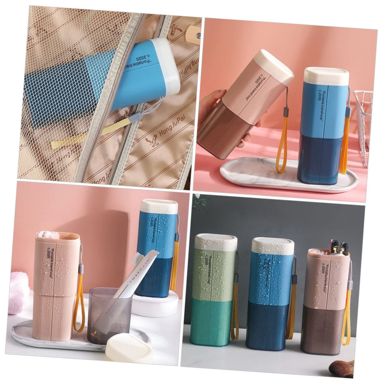 Boîte de Rangement pour Brosse à Dents de Voyage PP 3 Pièces
