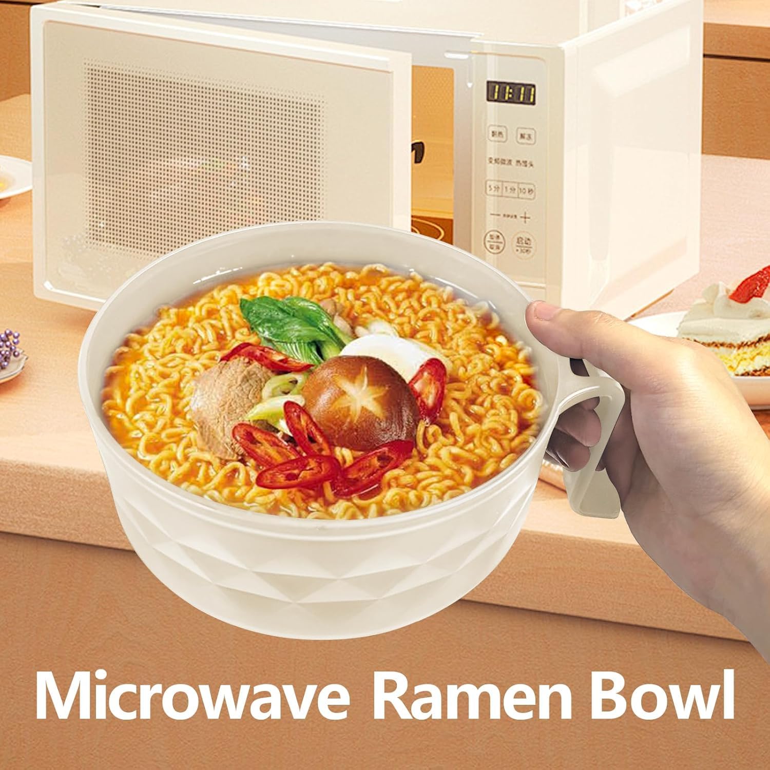 Ensemble De 2 Bols à Ramen Micro-Ondes Avec Couvercle Et Baguettes Bol Soupe Portable Poign E Cuiseur Nouilles Instantan Es Lavable Au Lave Vaisselle S