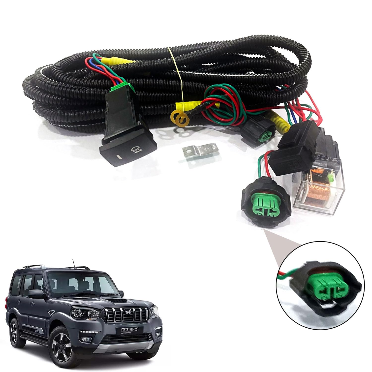 Auto Pearl Foglight Harness LED Indicator Harness Wiring Socket