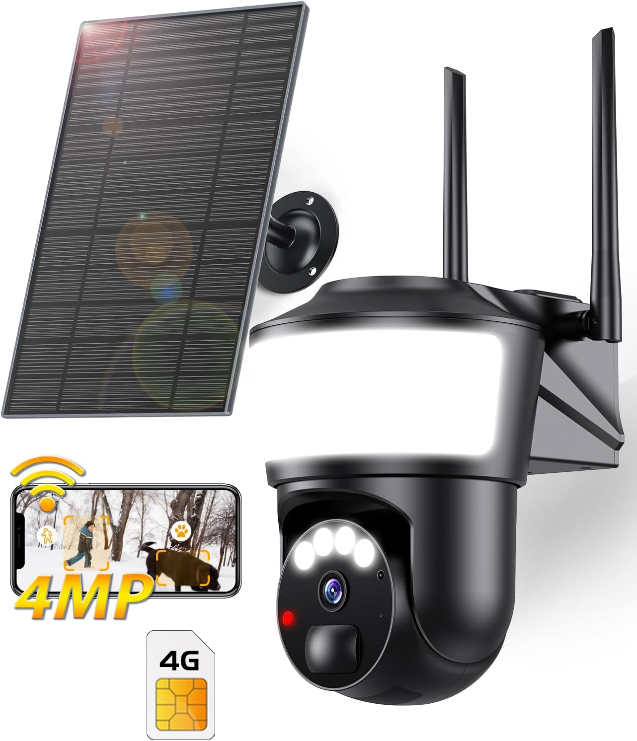 4G LTE Outdoor Cellular Security Camera with Solar Power