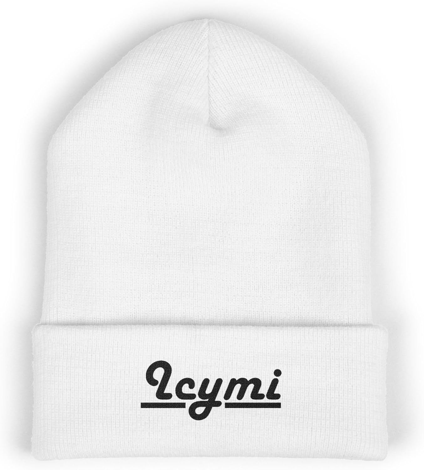 Premium Classic Cuffed Beanie Hat with 'Icymi' Embroidery Message