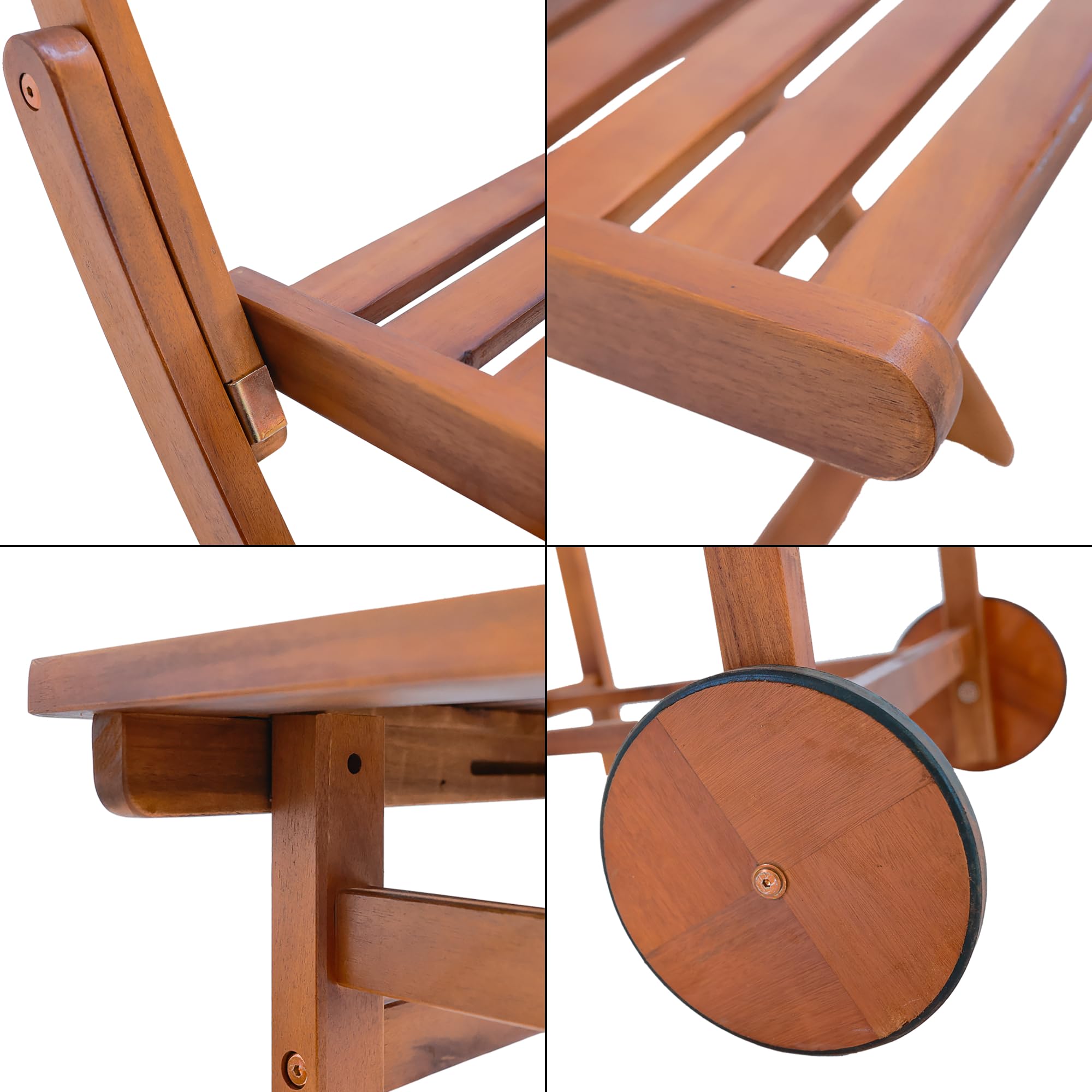 [en.casa] Set da Pranzo per Esterno in Legno di Acacia Oliato Tavolo con Piano Quadrato Ribaltabile e 4 Sedie Pieghevoli Mobili da Giardino Salvaspazio