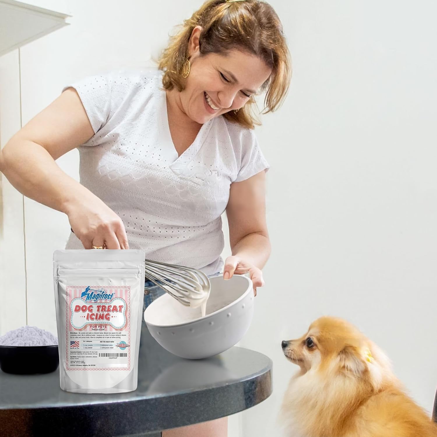 Magifrost Icing for Dog Treats - Create Vibrantly and Dog-Safe Delights | Made in The U.S.A. | Simple Ingredients and Convenient | Gluten & Grain-Free Perfect for Dog Treat Businesses (30oz)