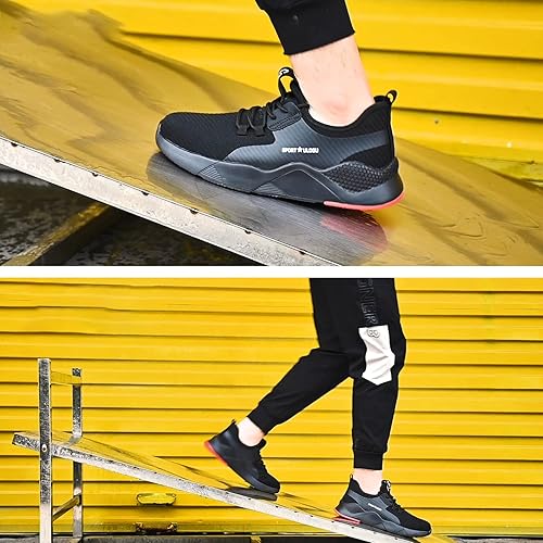 Miniatura 5 de ulogu Zapatos de punta de acero para hombres y mujeres, zapatos de techo ligeros e impermeables, zapatos deportivos de trabajo industrial de