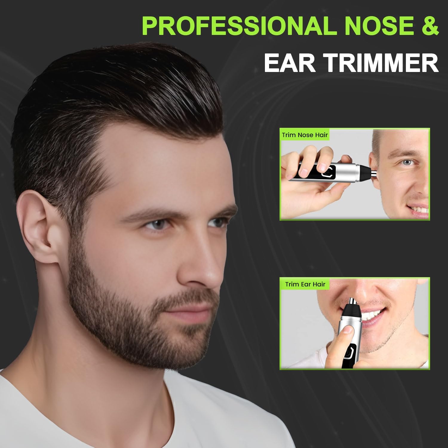 Nose Hair Trimmer for Men Women - Electric Nose Hair Clipper with Replaceable Stainless Steel Blade, Powerful 6500RPM Motor, Wet/Dry Use, Portable USB Rechargeable Design | Silver
