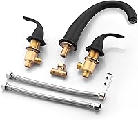 Vista 12 de Sumerain - Grifo de bañera romana de dos asas en níquel cepillado con válvula, alto flujo