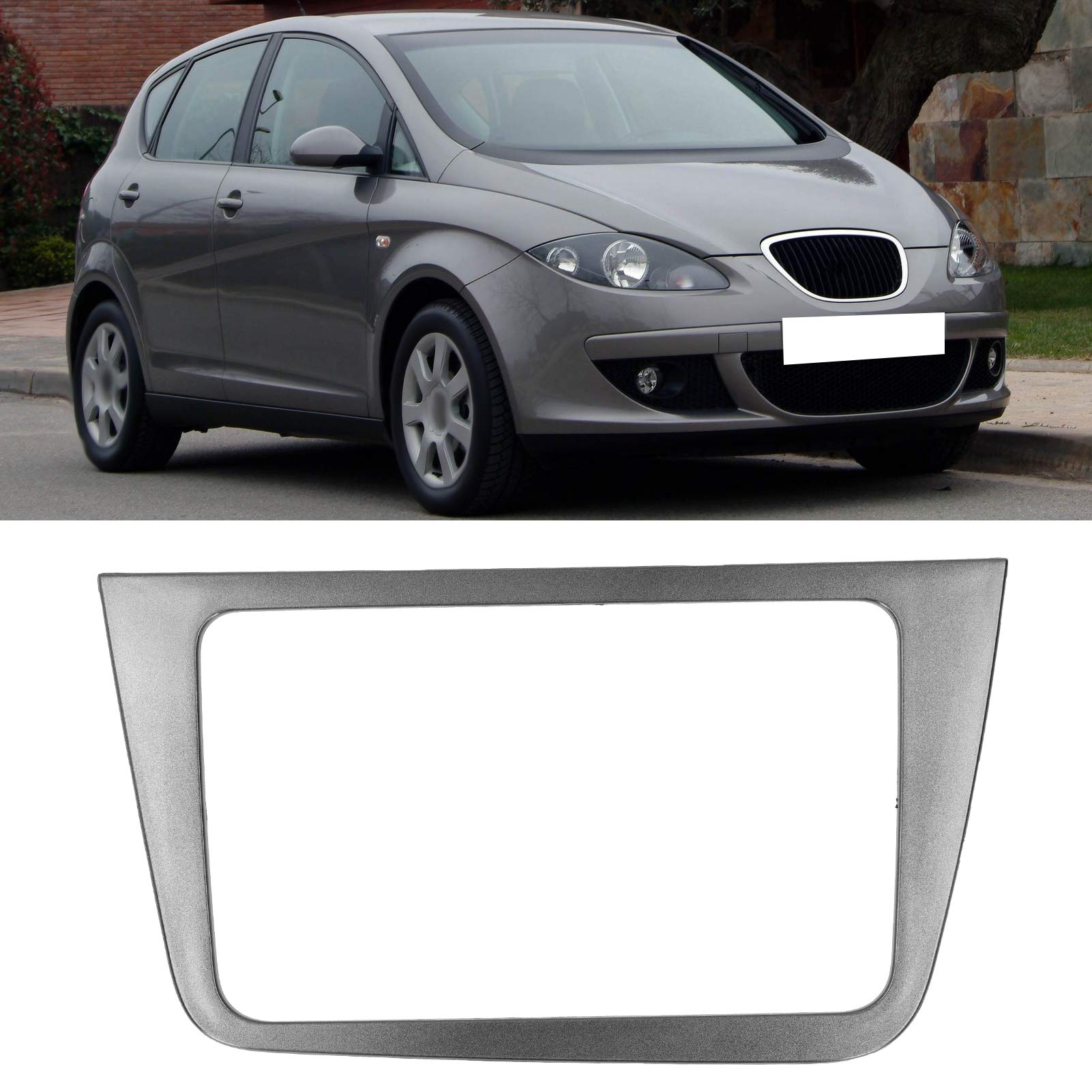 Marco Estéreo para Automóvil, Marco del Panel de Tablero Estéreo, Marco del Panel de Tablero Estéreo 2 DIN GPS DVD Radio Fascia Apto para Seat Altea 2004-2015 LHD Marco Estéreo para Tablero