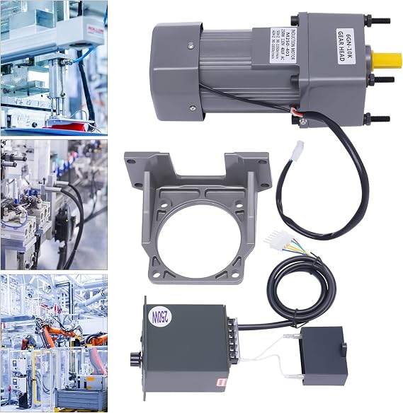 110V 5K AC Gear Motor 250W Electric Single-Phase Motor Speed Reduction Controller Adjustable Variable Speed Large Torque 0-270 RPM/min