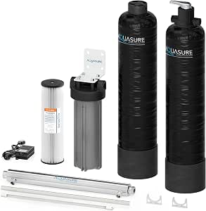 Aquasure Serene Lite 800K Gallons Whole House Salt-Free Water Conditioner/Descaler 4-in-1 Bundle with Sediment Filter and GAC/KDF55 Treatment System