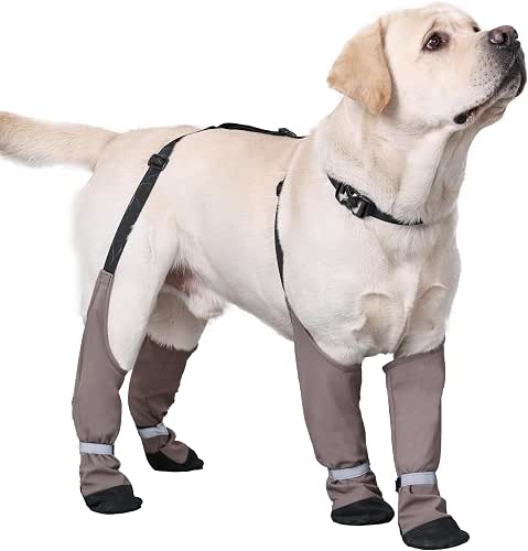Dog Suspender Boots, Warm Dog Paw Protectors, Waterproof Doggy Booties