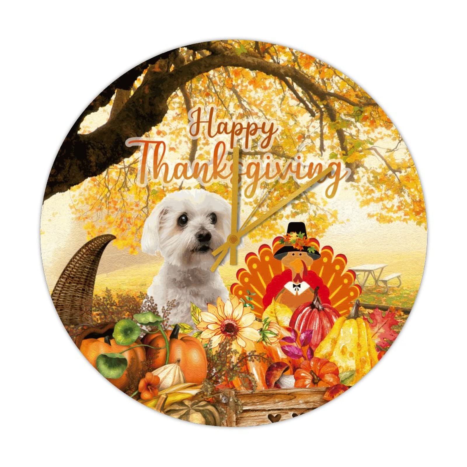 Horloge de Thanksgiving Harvest en bois vintage, le cadeau idéal pour les fêtes