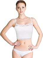 Vista 2 de Bencailor Paquete de 6 camisolas de encaje para mujer, parte superior sin mangas, brasier corto para niñas