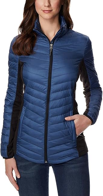 mixed media puffer jacket