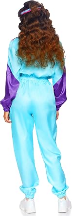 Leg Avenue Women's 2 Pc 80s Track Suit Costume With Jumpsuit, Headband
