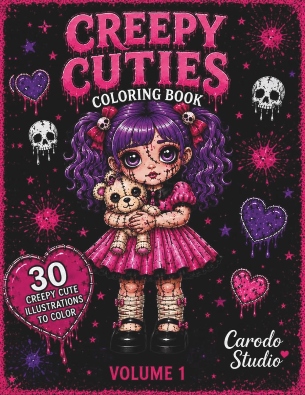 Creepy Cuties Coloring Book: A Spooky Cute Coloring Book of Gothic Dolls, Dark Beauty & Dark Fantasy Pages for Relaxation