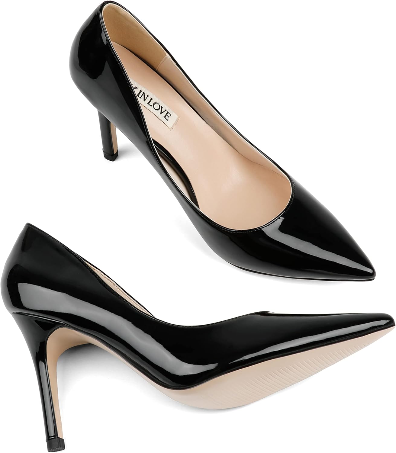 JOY IN LOVE Women's Pump Shoes 3.5" High Heels Pointy Toe Stiletto Pumps - Image 5
