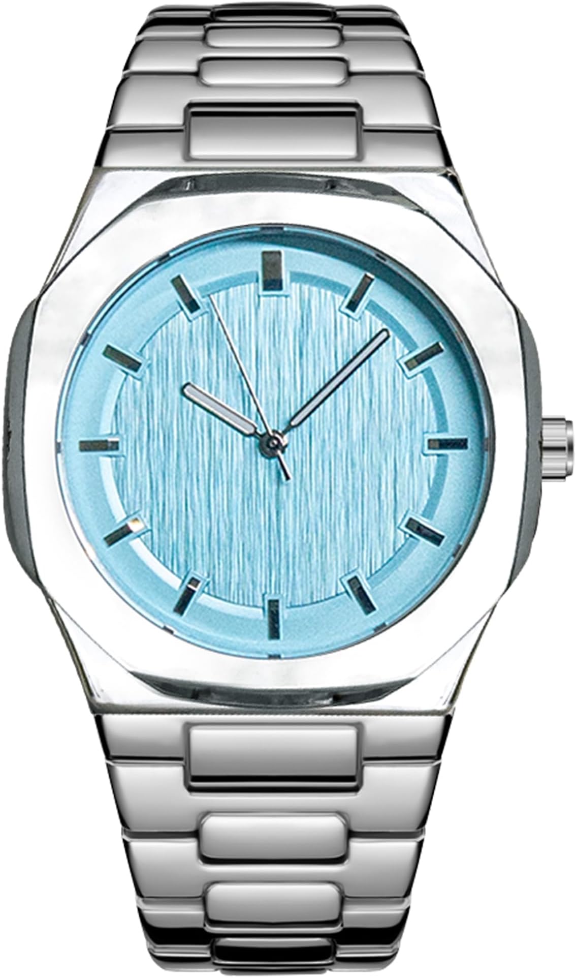 Wrist Watches for Men, Nautilus Stainless Steel Quartz Movement Date Luxury Diamond Style Men's Luminous Hands Casual Business Watches