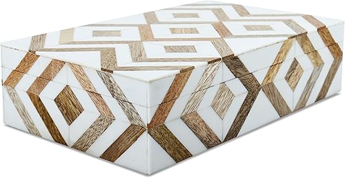 Miniatura 42 de Handicrafts Home Colección Marquet Array - Joyero decorativo hecho a mano para recuerdos, baratijas y decoración del hogar, caja para almacenamiento