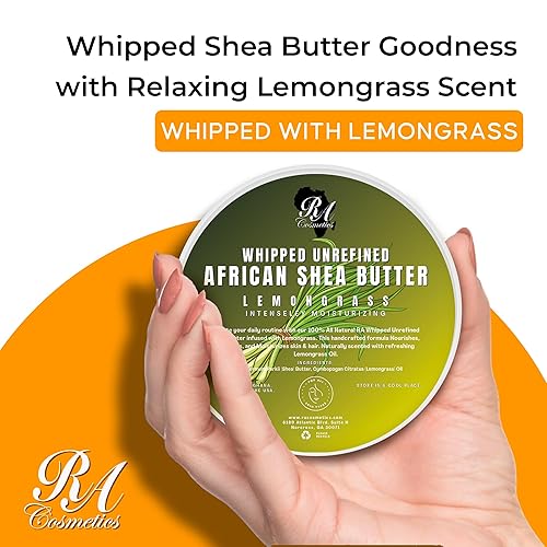 Miniatura 44 de RA COSMETICS Whipped Shea Butter Cucumber-Melon - 6oz 100% Pure & Natural African Shea Butter for Men & Women - Ultimate Handcrafted Moisturizer