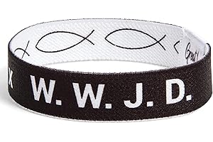 WWJD Ichthys Symbol/Jesus Fish Bracelet - What Would Jesus Do Inspirational Religious...