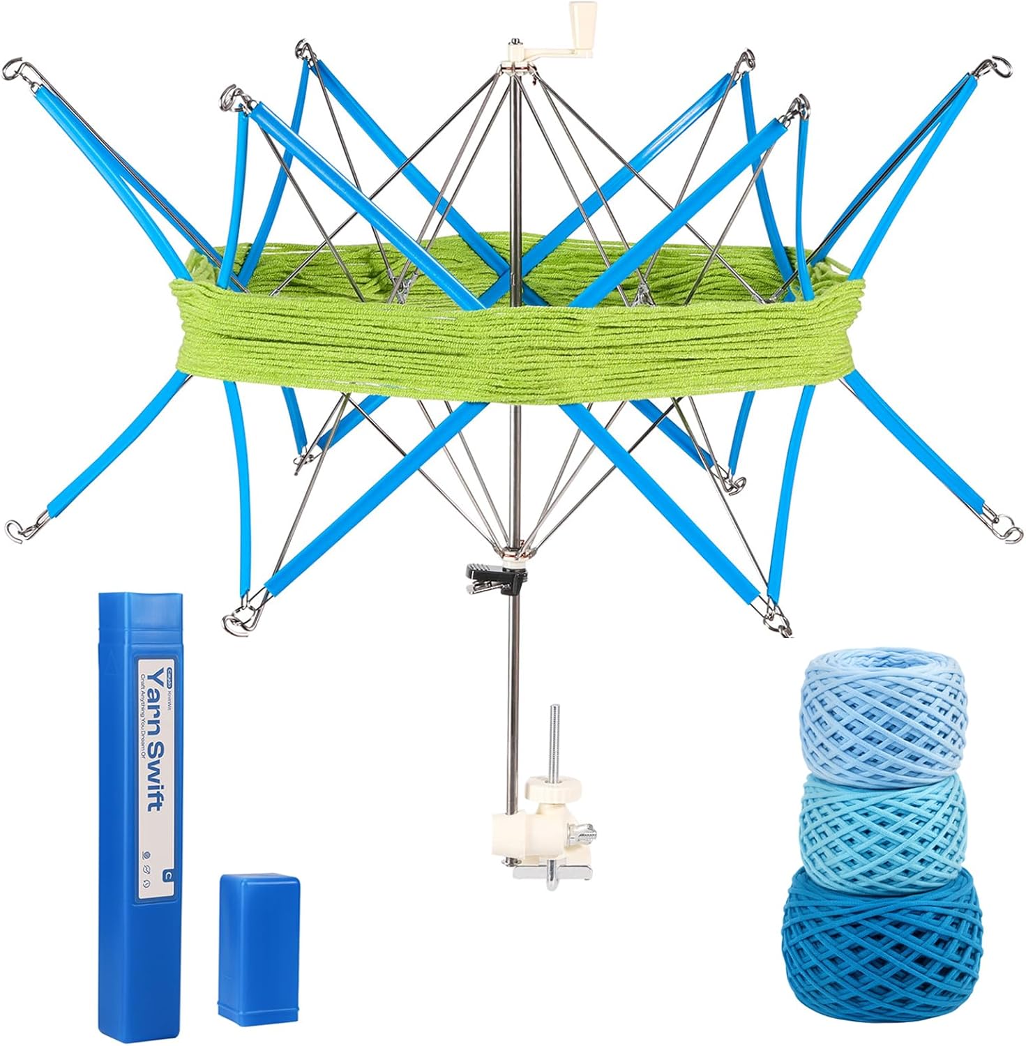 Yarn Swift, Metal Yarn Umbrella Swift, Holder for Skeins, Lightweight Design Adjustable Angle/Height to Suit Space, Crochet Accessories for Winding, Ideal Helper for Crocheters and Knitting Lovers