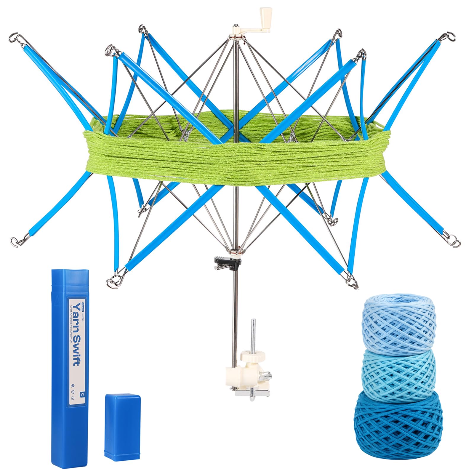 Caydo Yarn Swift, Portable Metal Umbrella Holder for Knitting &amp; Crochet